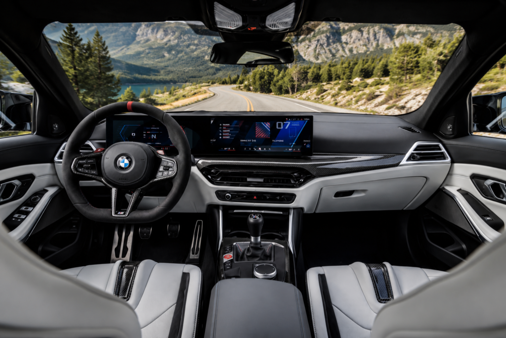 BMW M3 luxury interior with digital cockpit