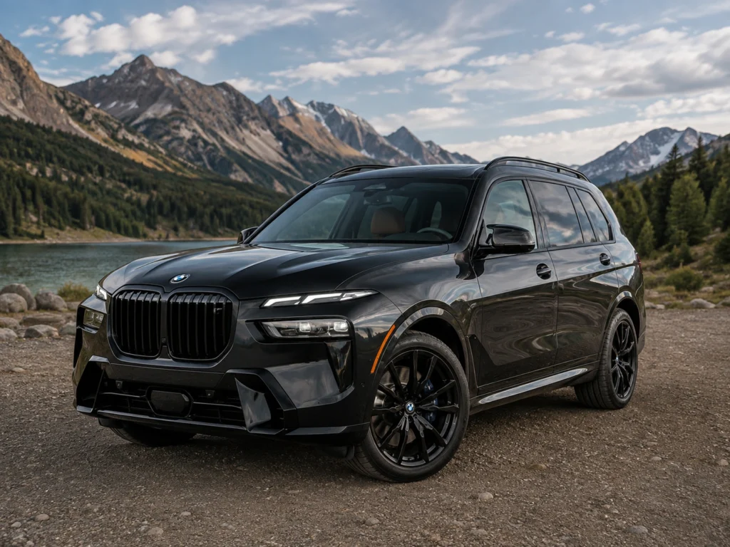 BMW X7 SUV in a Dramatic Alpine Landscape