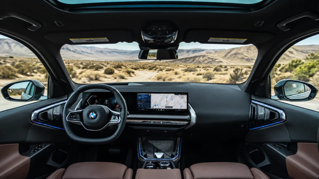 Luxury BMW Cockpit Overlooking Desert Road
